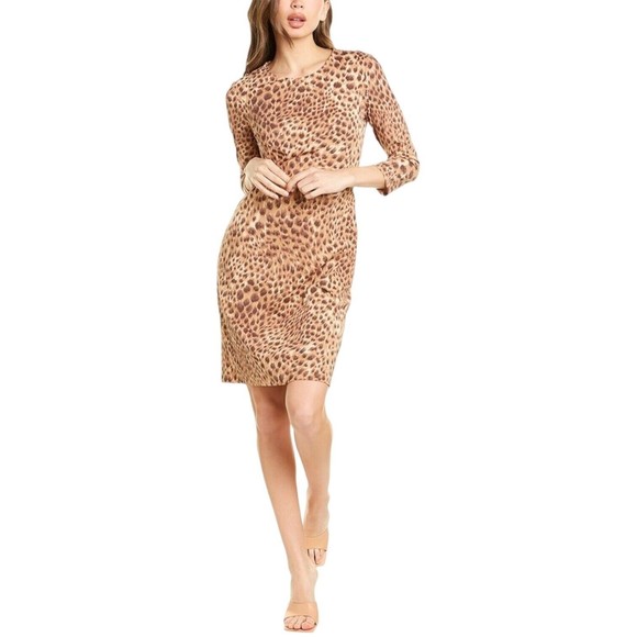 J McLaughlin Sophia Catalina Cloth Safari Print Dress XS Brown Tan Animal Print - Picture 1 of 9